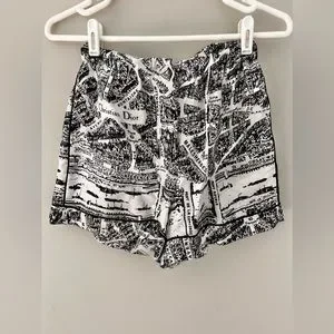 Dior | Shorts | Christian Dior Set Black And White Silk With Dior | Shorts | Christian Dior Set Black And White Silk With